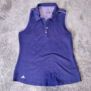 Adidas Women's Golf Advantage Purple Sports Sleeveless Polo Tank Shirt Sz M